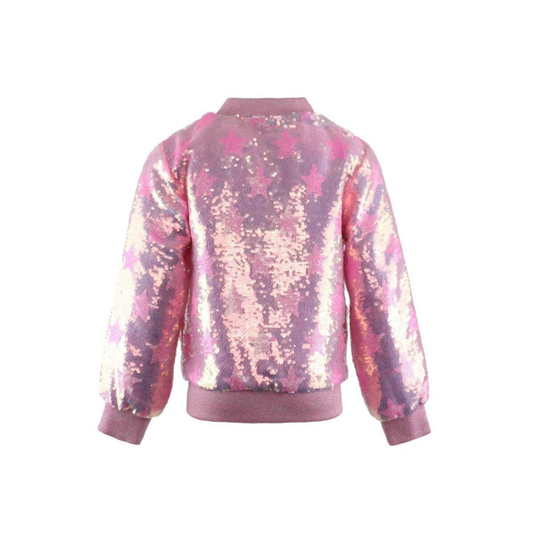 Pink Stars Sequin Bomber
