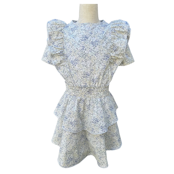 Collier Dress- Grey Blooms