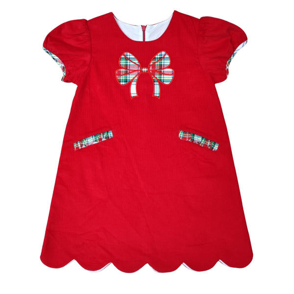 Christmas Plaid Claira Bow Dress