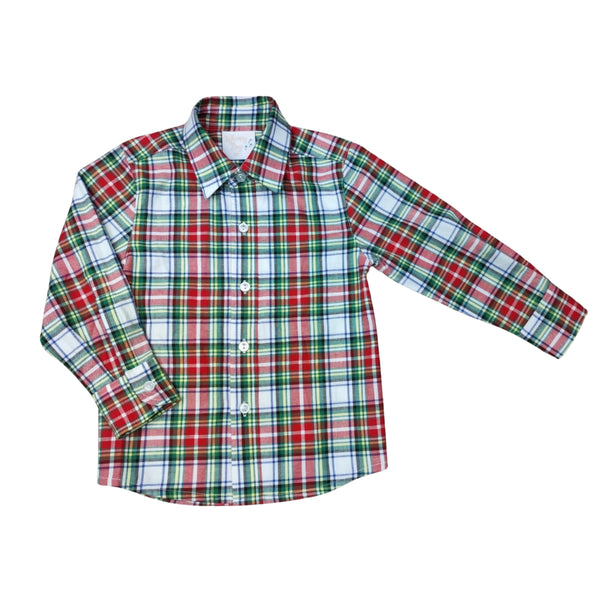 Christmas Plaid L/S Button Down