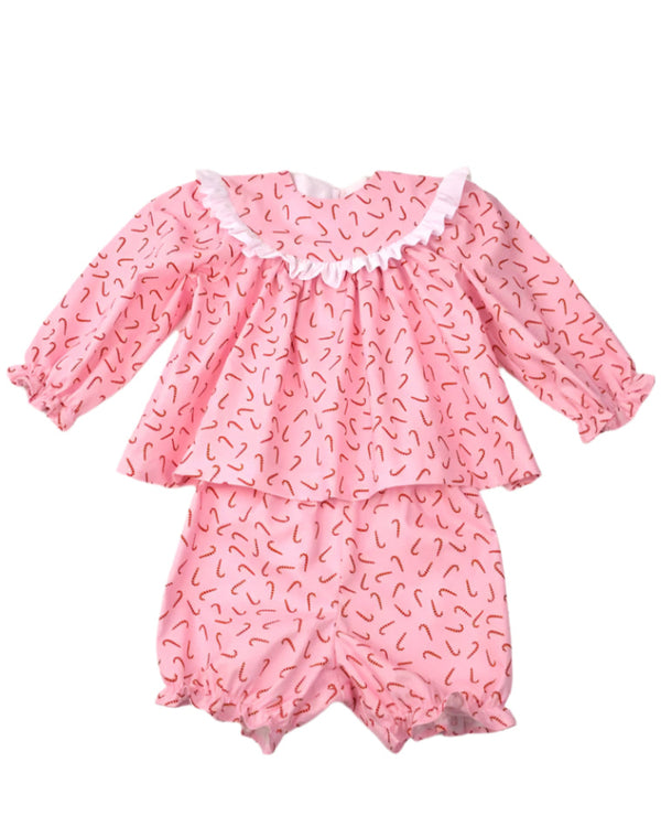 Candy Cane Print Bloomer Set