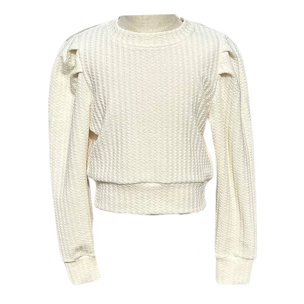Jane Sweatshirt Textured- Cream