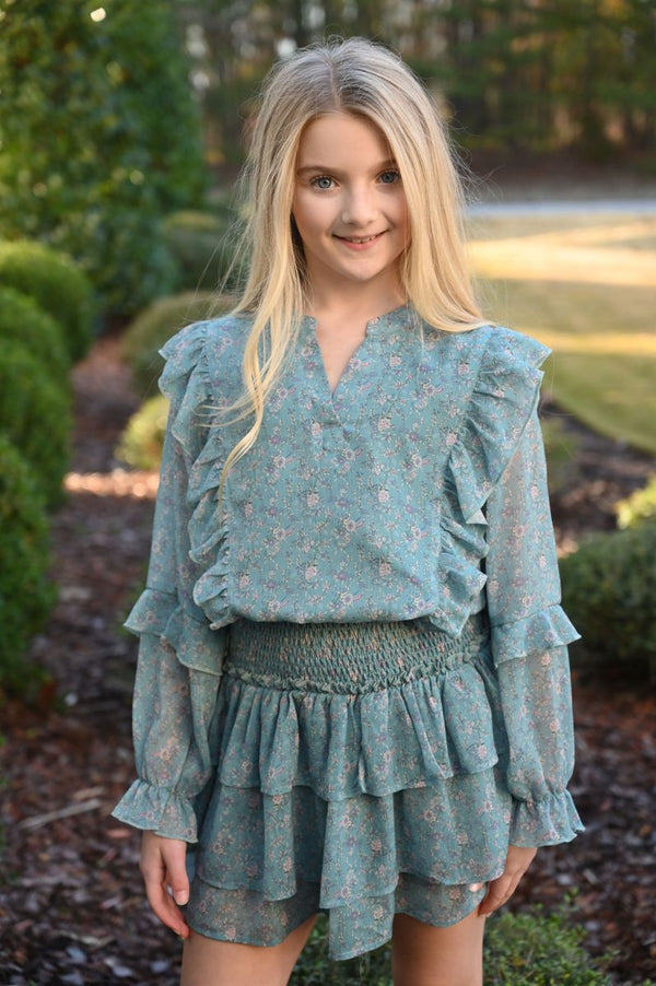 Campbell Dress- Whimsy Teal