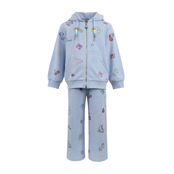 Sky Crystal Doodle Joggers Set