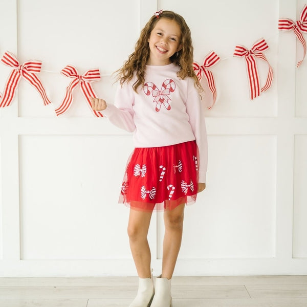 Candy Cane Coquette Sequin Christmas Tutu