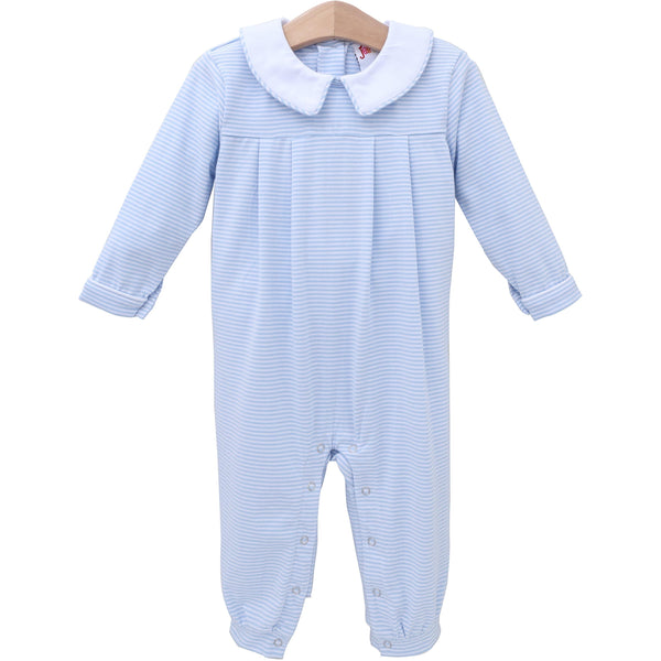 Henry Romper - Light Blue Stripe