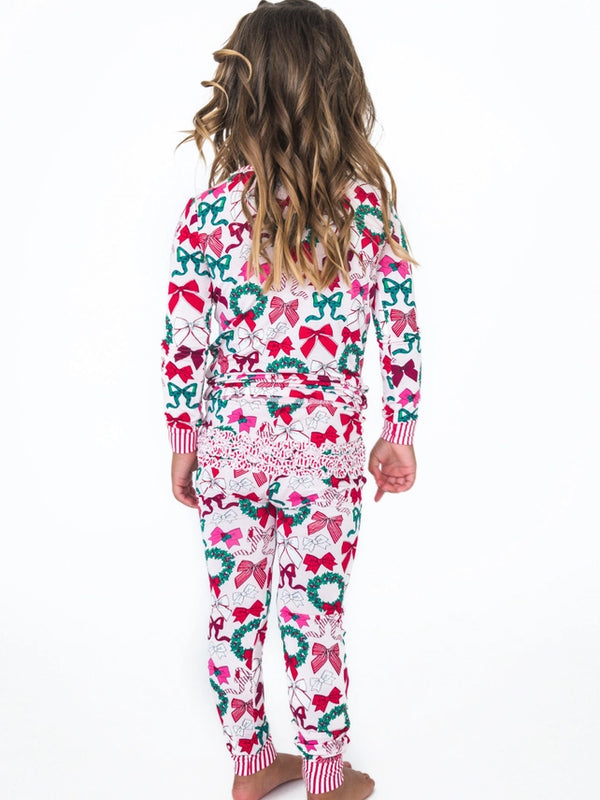 Holly Bows L/S Pajama Set