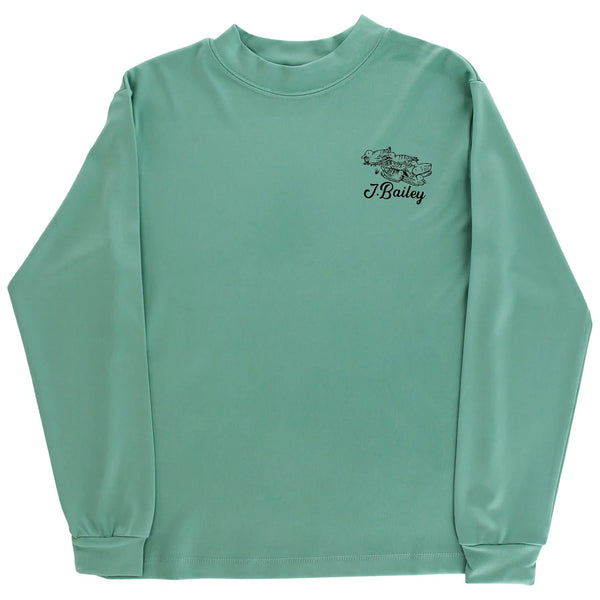 Performance L/S Logo Tee- Decoy on Green