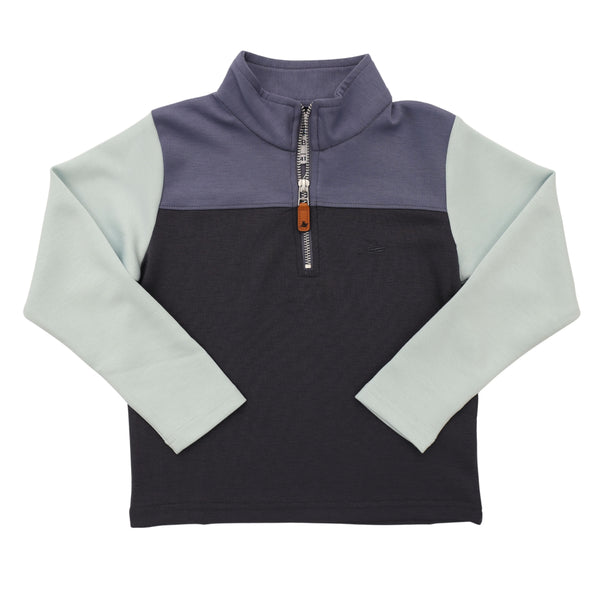 Color Block Pullover- Blue/Navy/Aqua