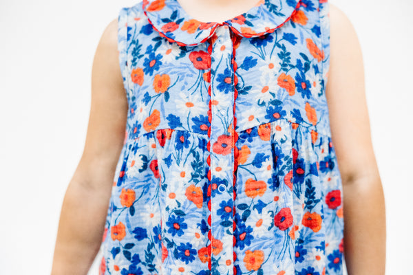 Poppy Days Pan Collar W/ Ric Rac Trim Dress