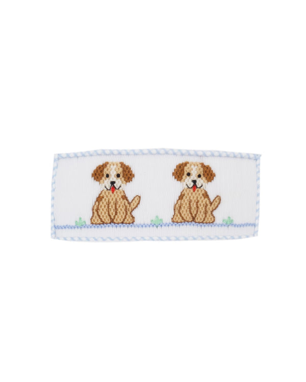 Puppies Knit Pants Set- Blue Check