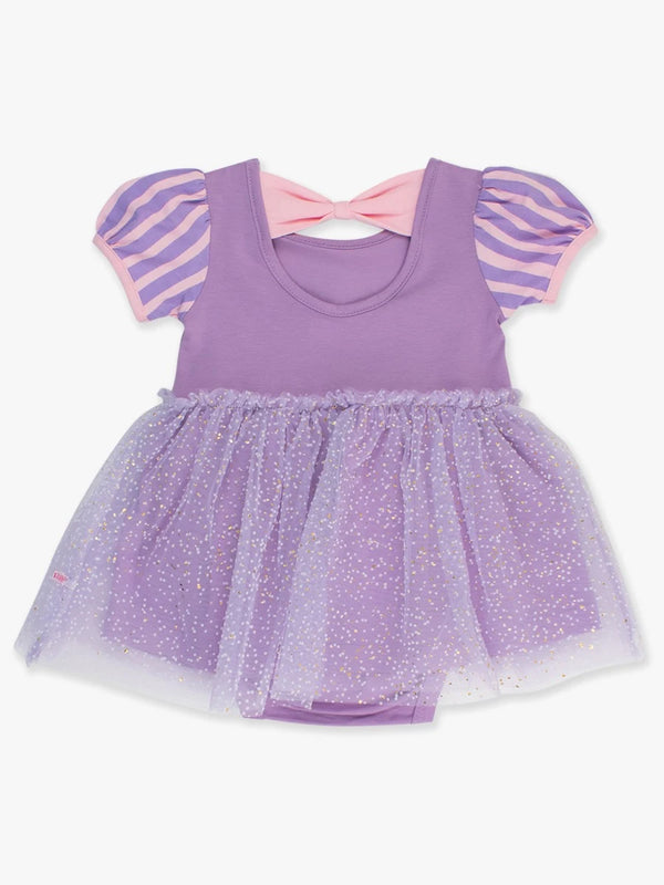 Princess Bow Twirl Romper- Amethyst Princess