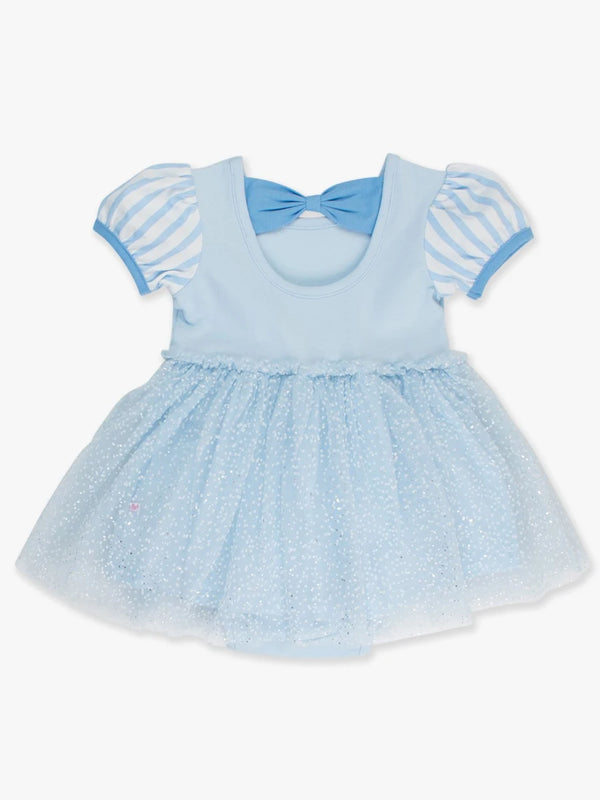 Princess Bow Twirl Romper- Crystal Blue Princess