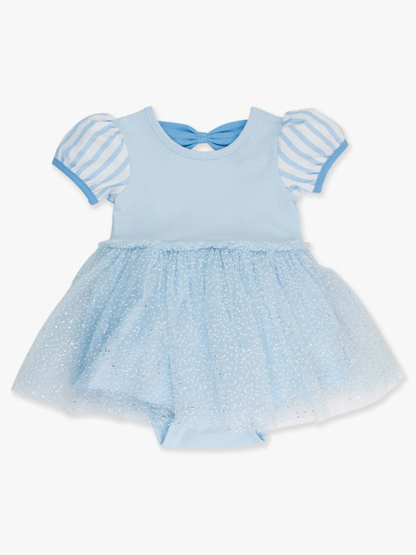 Princess Bow Twirl Romper- Crystal Blue Princess
