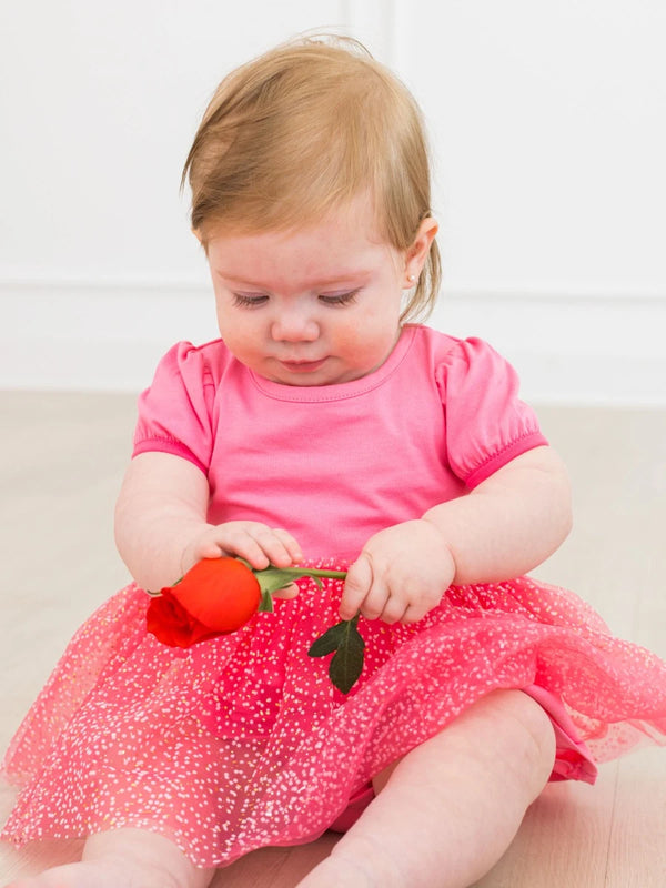 Princess Bow Twirl Romper- Royal Pink Princess