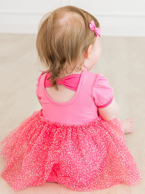 Princess Bow Twirl Romper- Royal Pink Princess