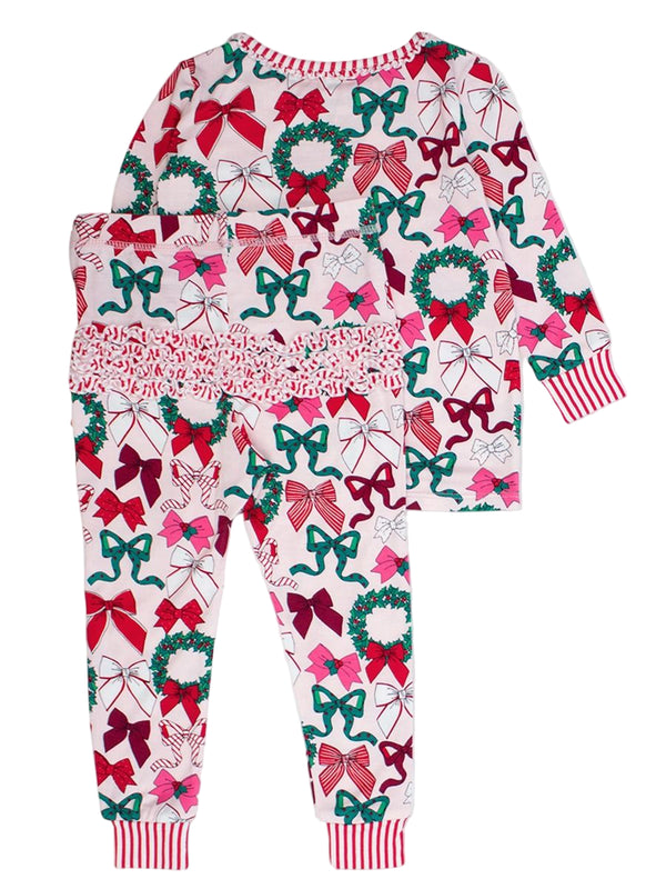 Holly Bows L/S Pajama Set