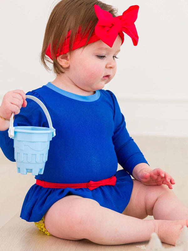 Apple Princess Bow Skirted LS One Piece
