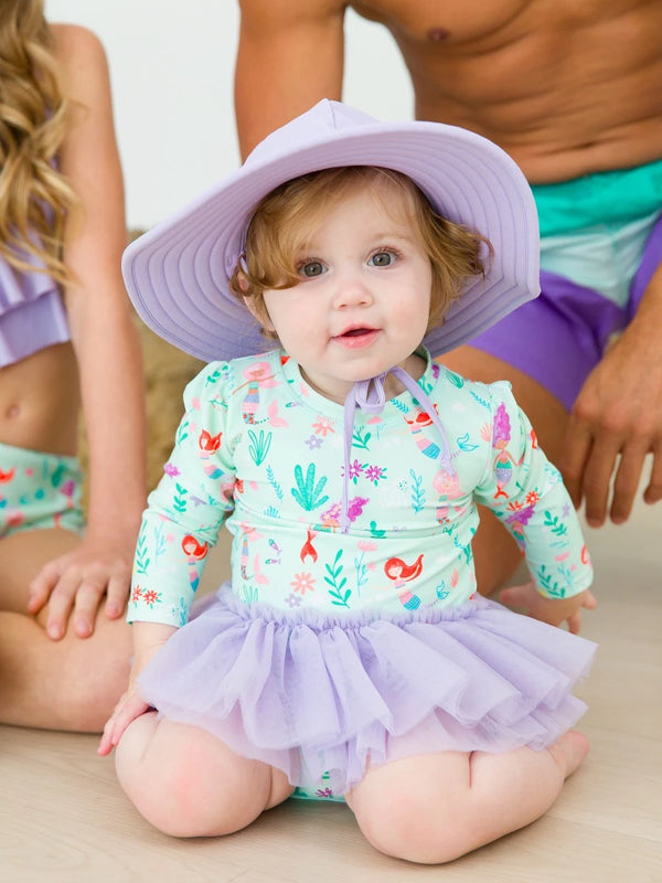 Tulle Skirted One Piece Rash Guard- Mermaid Princess