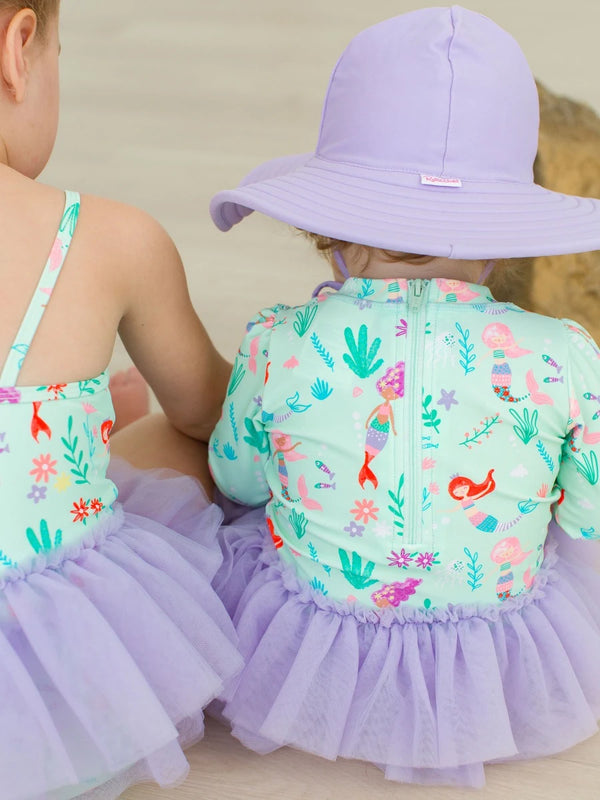 Tulle Skirted One Piece Rash Guard- Mermaid Princess