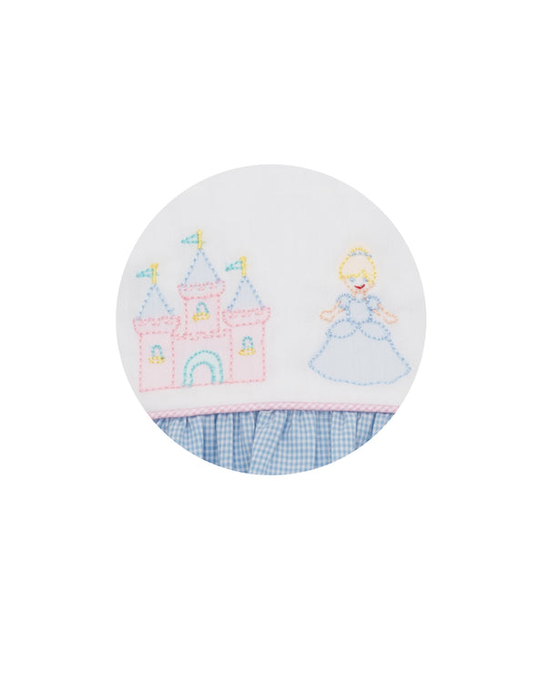 Princess Bloomer Set W/ Straps- Lt. Blue Microcheck