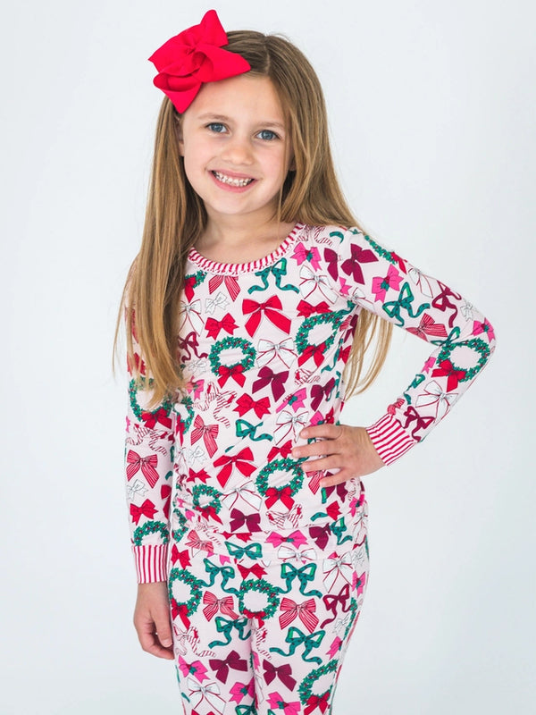 Holly Bows L/S Pajama Set