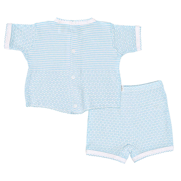 Knit Shorts Set- Blue