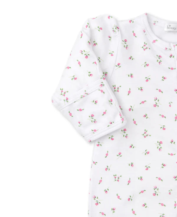 Garden Roses Ruffle Zip Footie