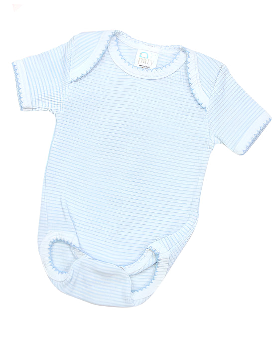 Overlap Shoulder Onesie- Blue