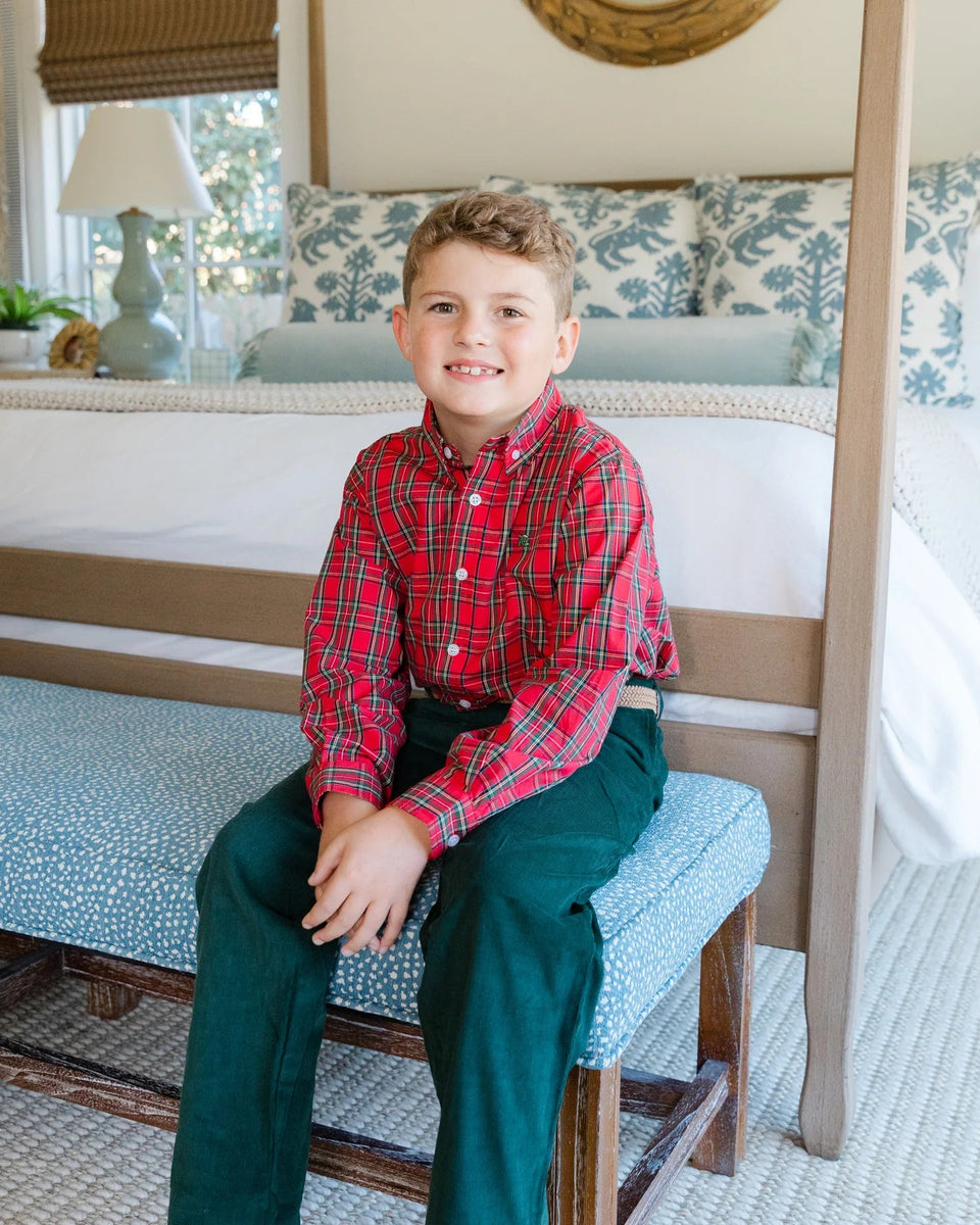 J. Bailey Boys Roscoe Button Down Dress Shirt - Pigeon Plaid