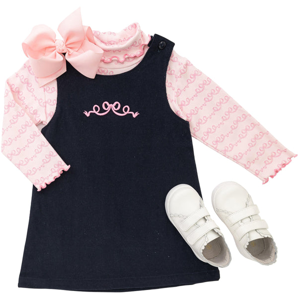 Trellis Bow Print Turtleneck