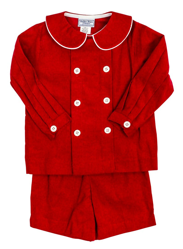 Red Corduroy- Dressy Short Set