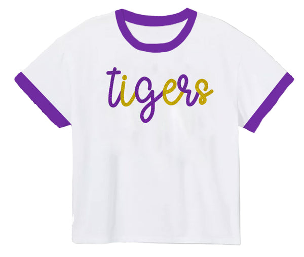 Tinsel Game Day Ringer Boxy T- Tigers