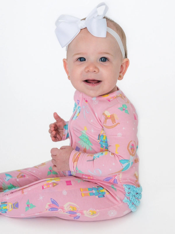 Sugarplum Dreams Ruffle Footie
