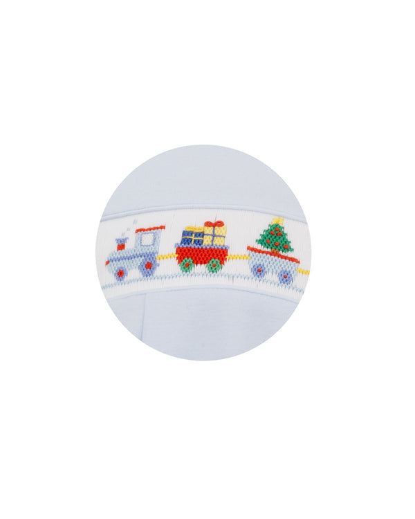 Christmas Train Knit Bubble- Lt. Blue