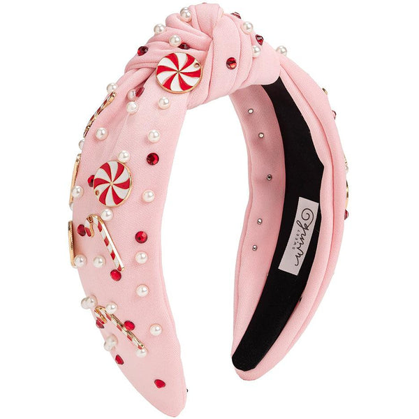 Candy Cane Christmas Gemstone Headband