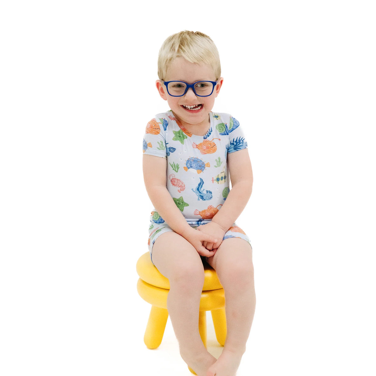 Angel Dear Cutie Sea Creatures Short Sleeve Loungewear Set