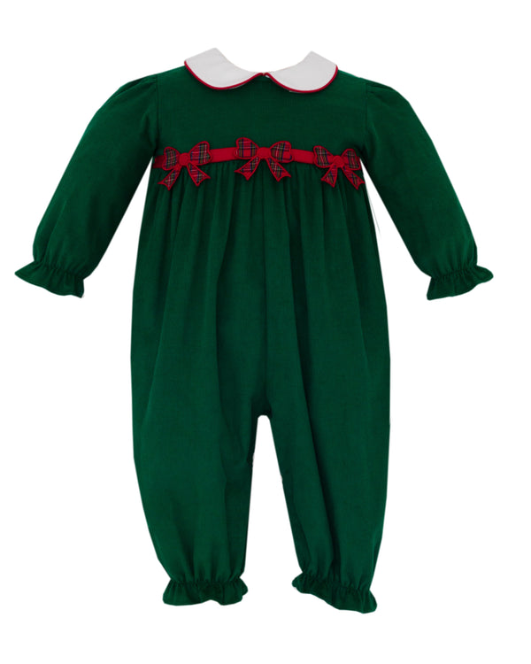 Bows Green Corduroy L/S Romper