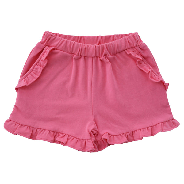 Knit Ruffle Shorts- Pink