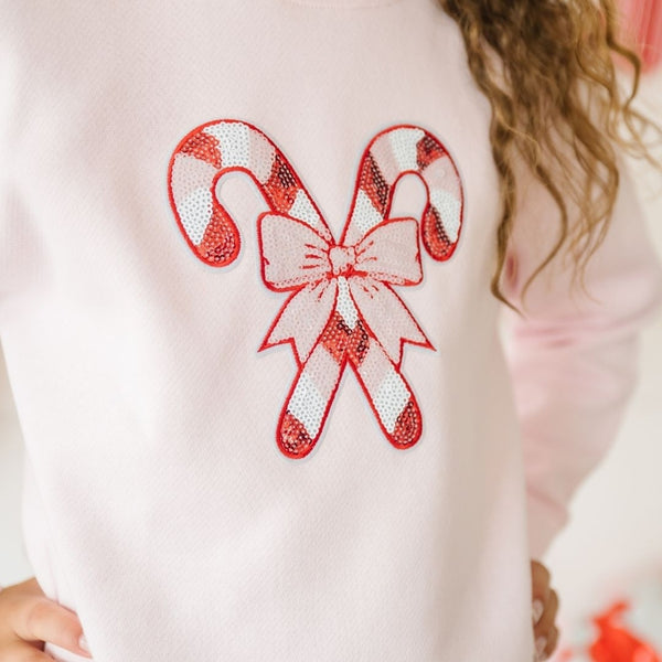 Candy Cane Patch Christmas Sweatshirt
