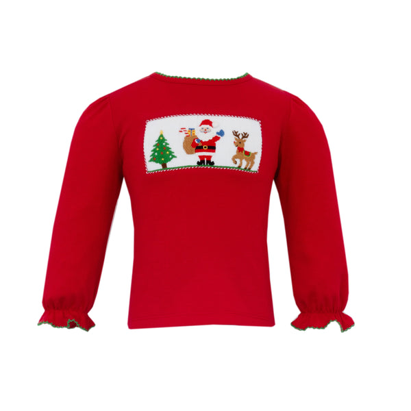 Merry Christmas Knit Ruffle L/S T-Shirt