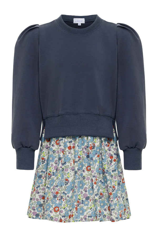 Clara Combo Dress- Slate