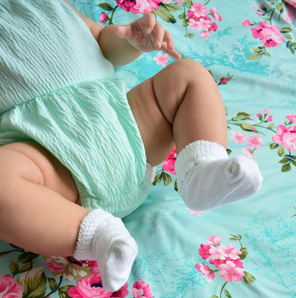 Jefferies Socks Rock-A-Bye Turn Cuff Socks 6 Pair Pack- White