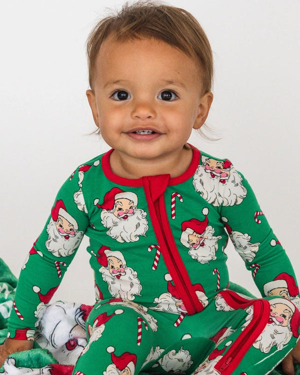 Green Santa Joy Footie