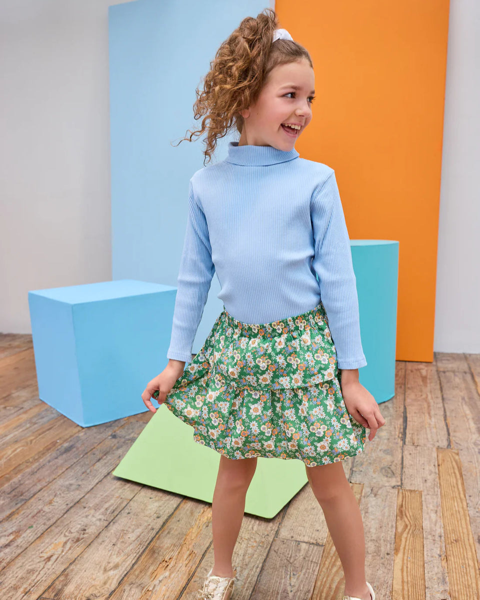 Ribbed Turtleneck- Ice Blue – Smock Candy