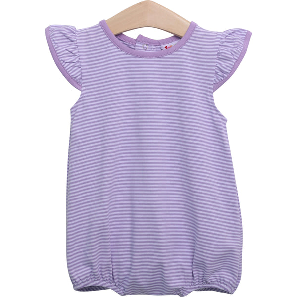 Flutter Sleeve Bubble- Lavender Stripe