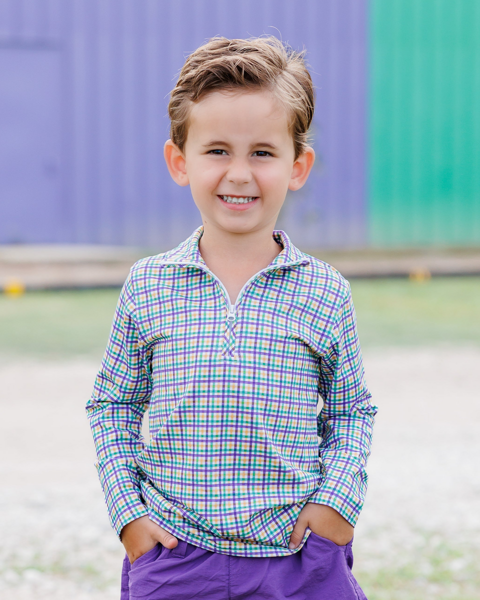 Mardi Gras Plaid Pullover – Smock Candy