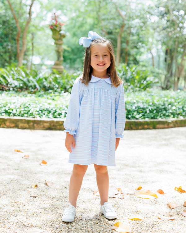 Lottie Dress - Light Blue Stripe