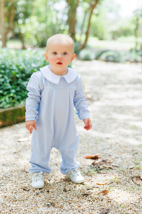 Henry Romper - Light Blue Stripe