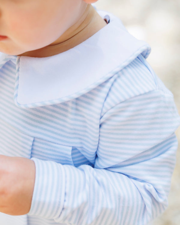 Henry Romper - Light Blue Stripe